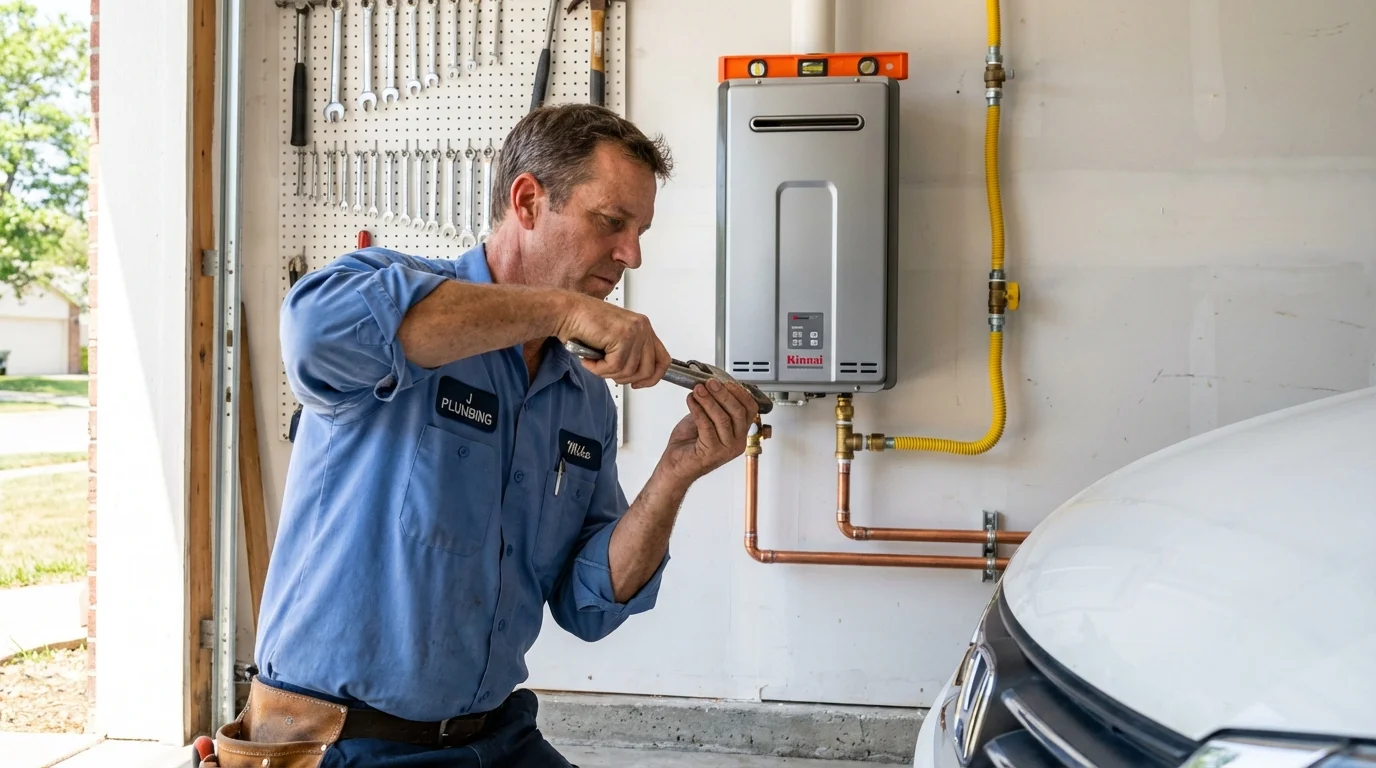 Tankless water heater installation by a Johns Plumbing LLC plumber in Mountain Ranch